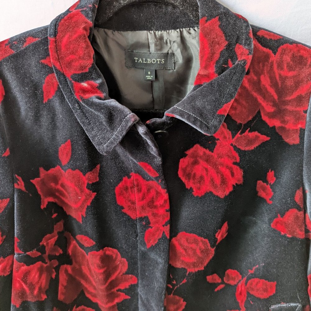 Talbots Roses Sweater Jacket Size 8 - Picture 11 of 14